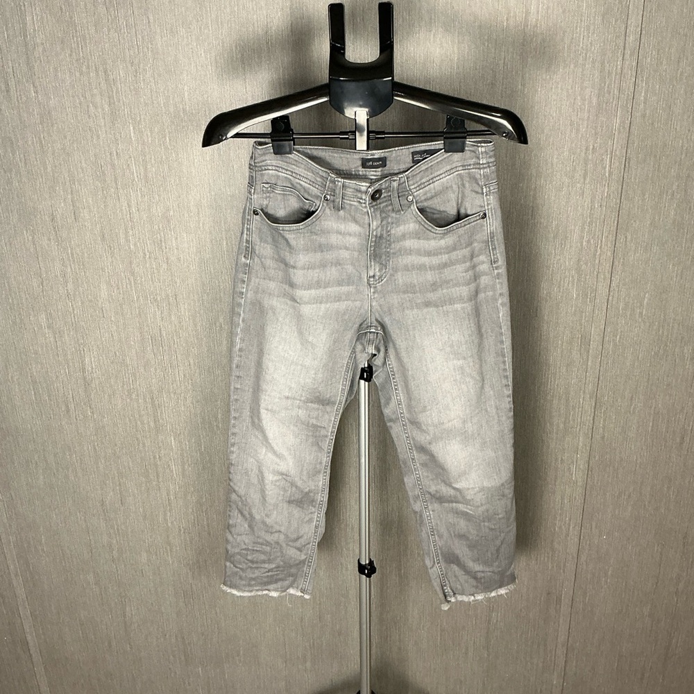 J. Jill Light Gray Raw Hem Cropped Jeans Size 4